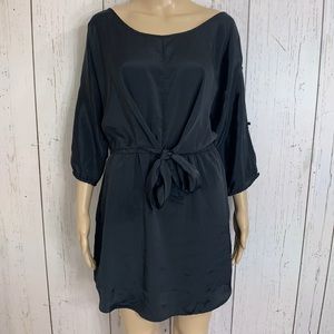 American Eagle Satin Cold Shoulder Tie Dress